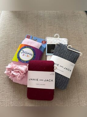 NWT Janie and Jack Girls' Tights Bundle - 4 Pairs